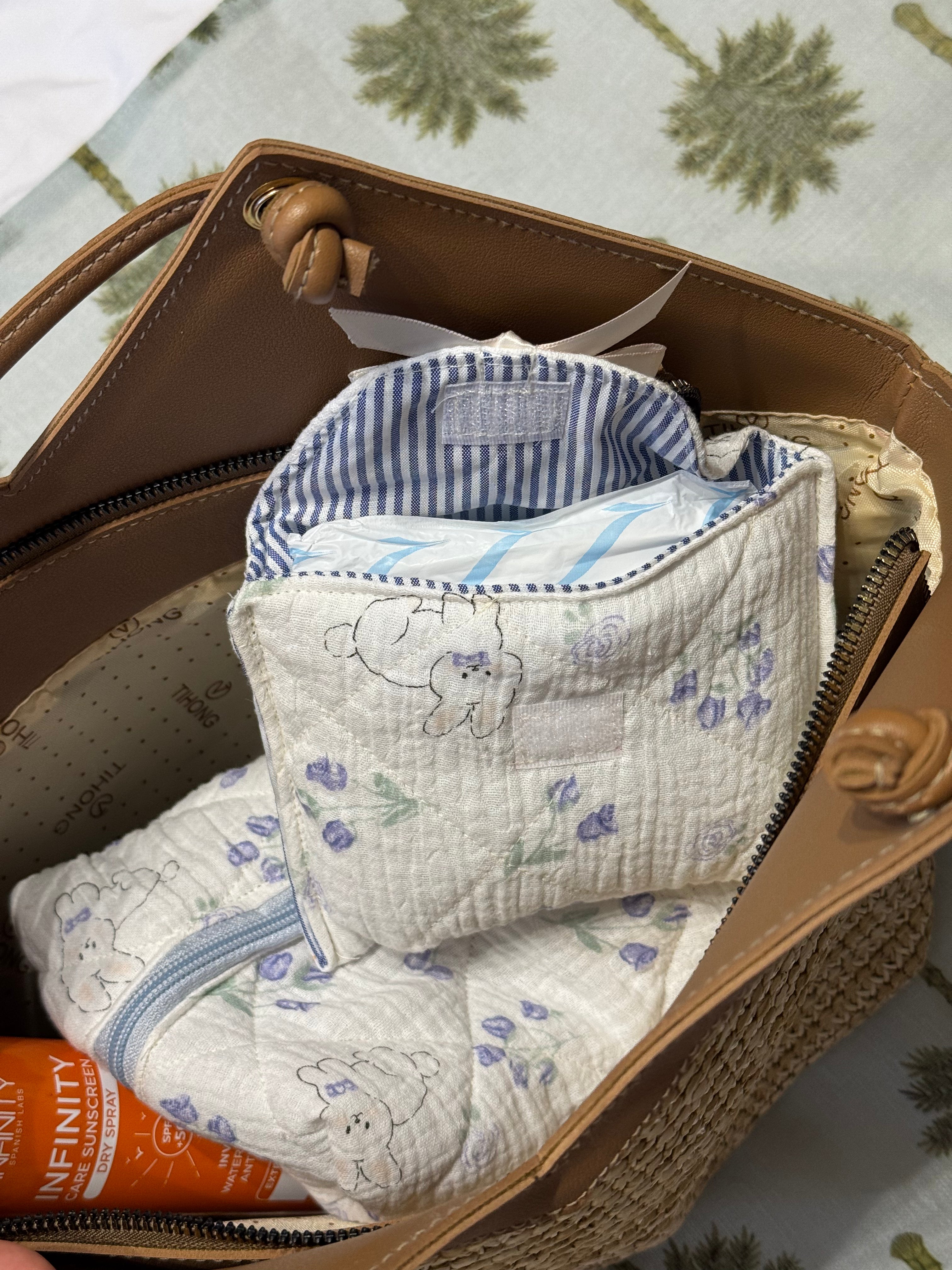 blue flower Sanitary pad pouch