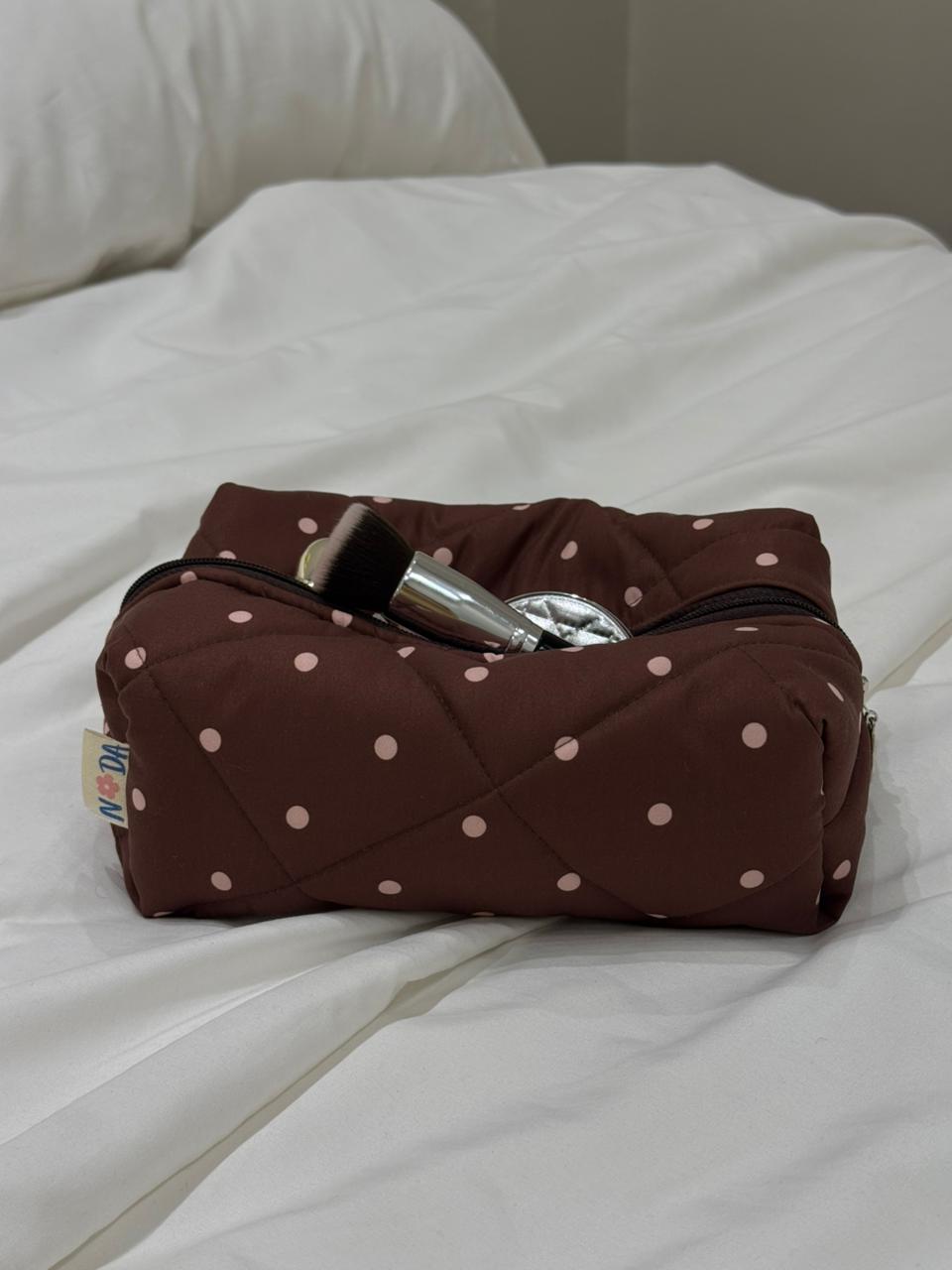 Polka dot makeup bag