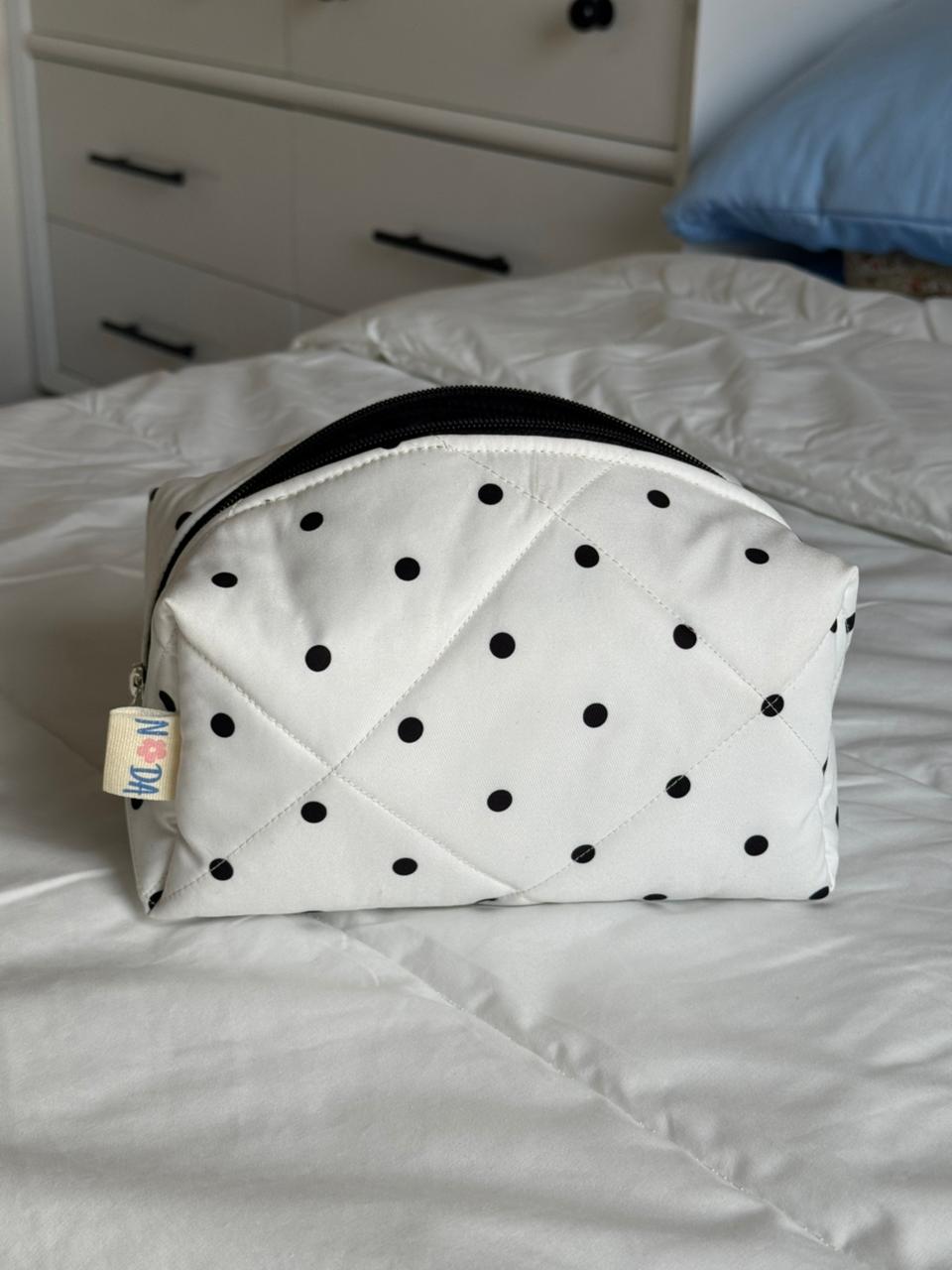 Polka dot makeup bag