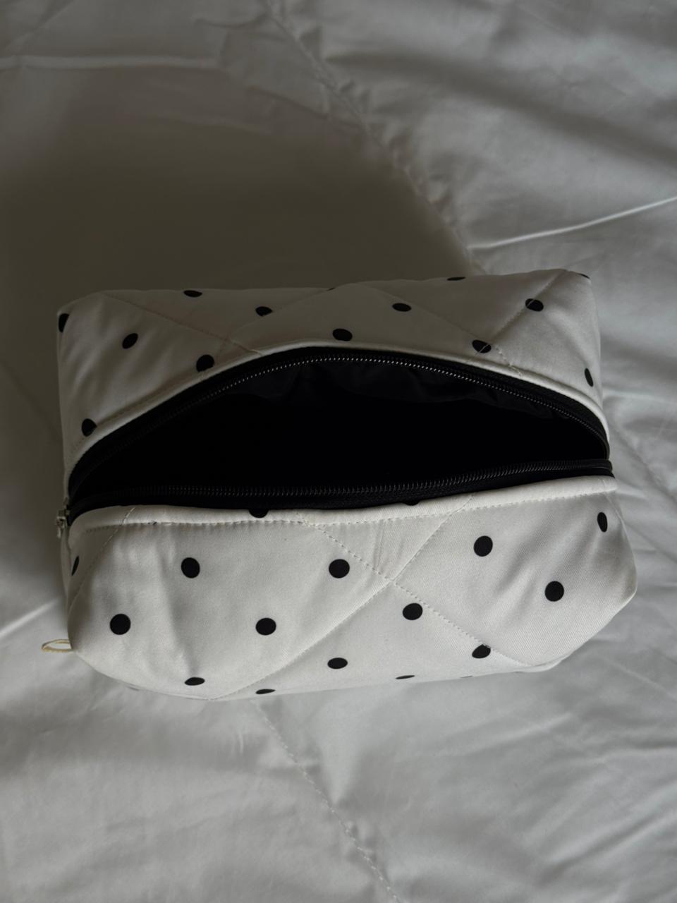 Polka dot makeup bag