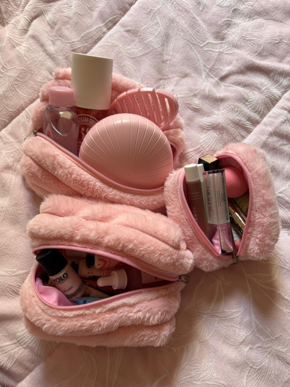 Beauty bag fur pink